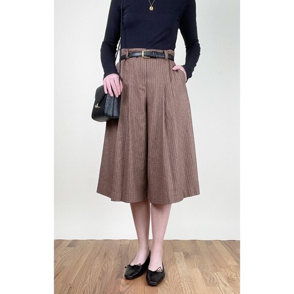 Massimo Dutti Wool Culottes Pants Wide Leg Crop Old Money Quiet Luxury Trousers - Picture 3 of 11